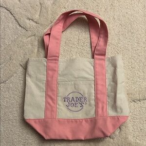 Small / Mini Pastel Pink Trader Joe’s Canvas Shopping Tote